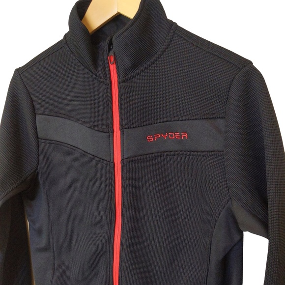 Spyder Boys Black Full Zip Ski  Sweater Jacket XL - Picture 3 of 11